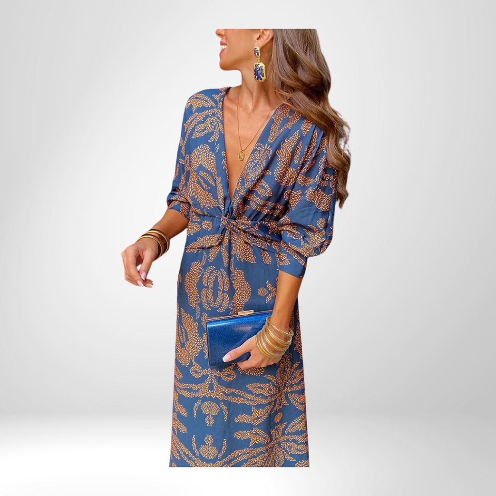 Harper™ | Elegant dress with long sleeves and floral print