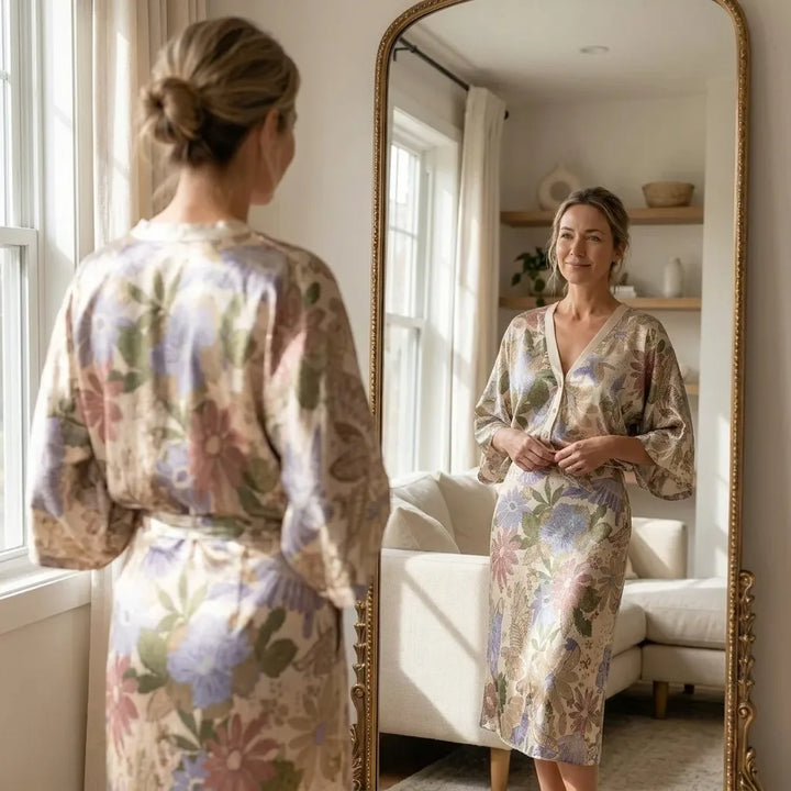 Exquisite Satin Floral Print Fishtail Skirt